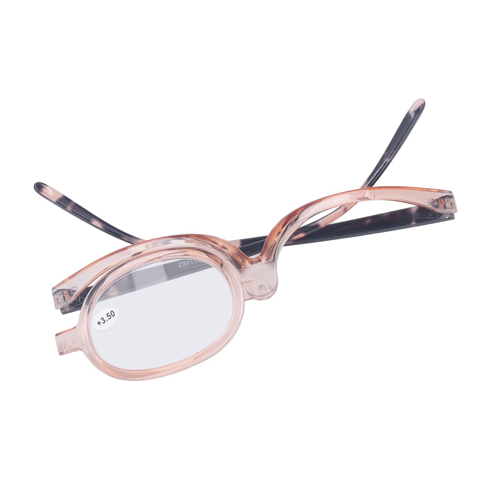 

Очки для макияжа глаз, портативные пресбиопические очки для чтения, увеличительные, откидные, вращающиеся, с одной линзой для