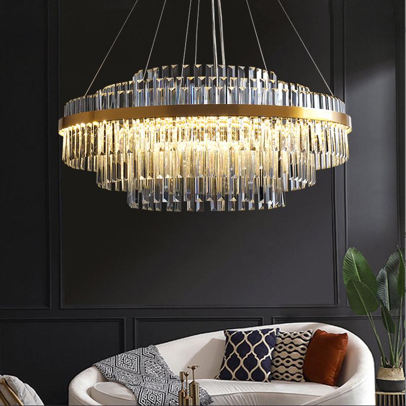 French luxury crystal chandelier Nordic modern home lighting living room LED chandelier room decoration indoor ceiling light