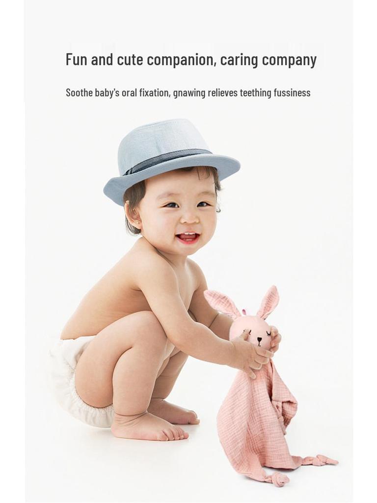 Aipinqi Dětská komfortní deka a bryndáček na slintání - Měkká bavlněná plyšová hračka na spaní