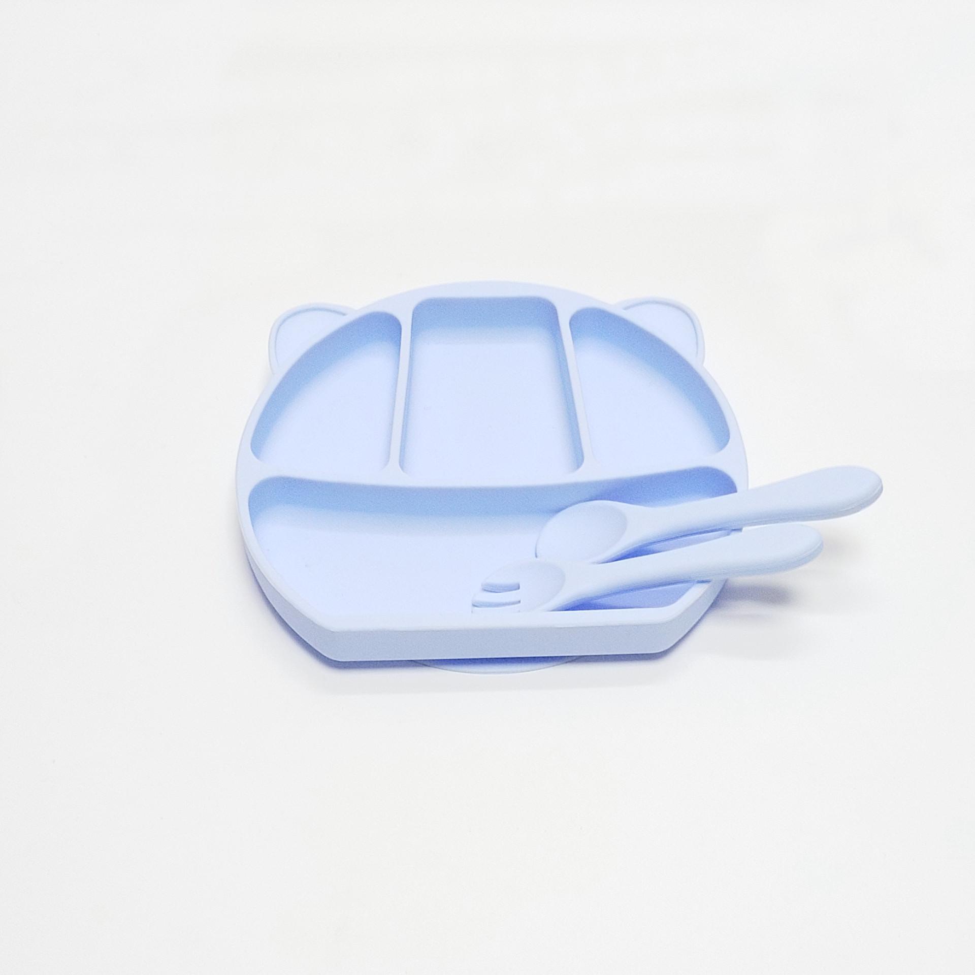 

3 шт. Резиновая обеденная тарелка для младенцев и детей, тарелка с присоской, секционная тарелка, утолщенная тарелка для прикорма