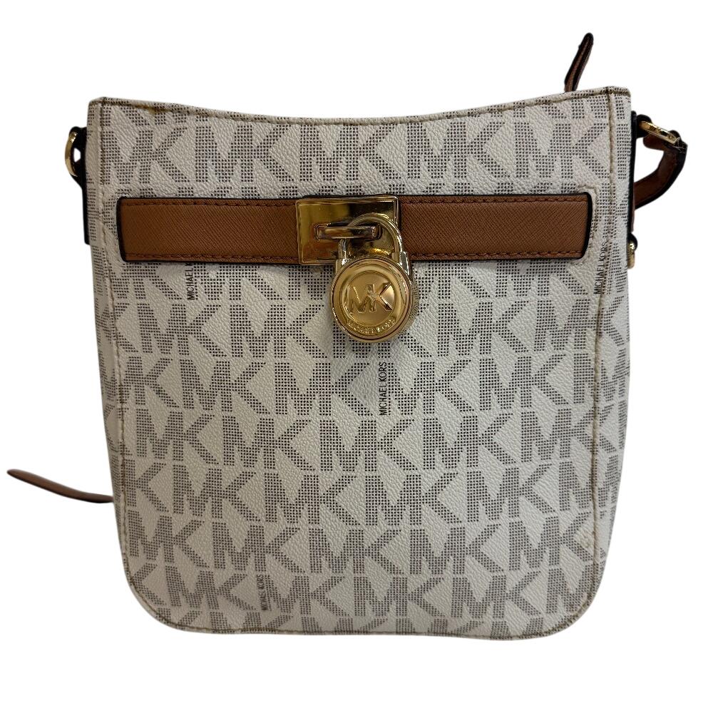 Michael Kors MK logo Overall handle PVC Shoulder Bag white PVC Used