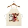 1pc 2D Flat Funny Chicken Apron Linen Cotton Cartoon Animal Kitchen Apron For Women Chef Cooking Baking Humor Gift
