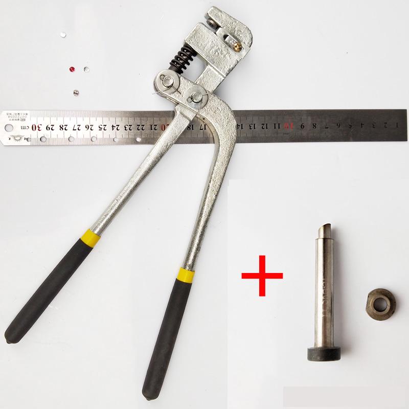 Manual Sheet Metal Round Hole Punch Tool for Advertising, Aluminum Edge, and Stainless Steel.