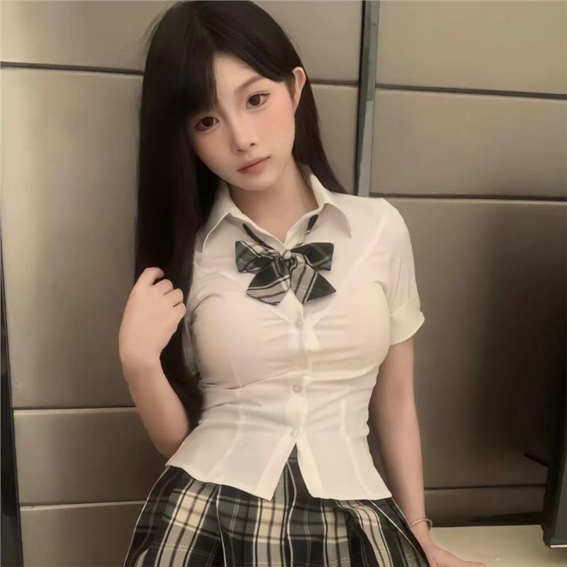 

Оригинальная приталенная белая рубашка с коротким рукавом JK Academy 2XL