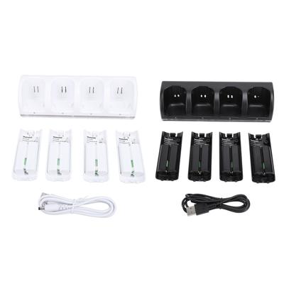 Nabíjecí stanice ovladače pro Wii Remote Controller Charger Dock Station se 4 balením 2800mAh Recha