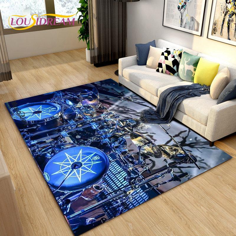 Drum Kit Music Instruments Area Rug Large,Carpet Rug for Living Room Bedroom Sofa Doormat Decoration,Kitchen Non-slip Floor Mat
