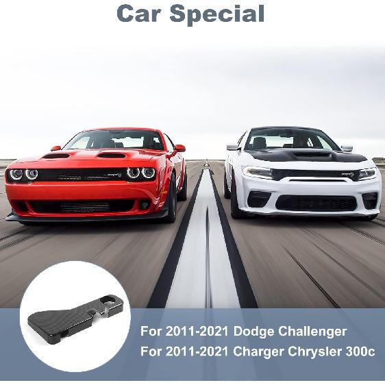 JWWY für Challenger Kühlmittelbehälter Motorraumabdeckung Zierleiste für Dodge Challenger Charger Chrysler 300c Zubehör 2011-2025+, Kohlefaser 1 Stück