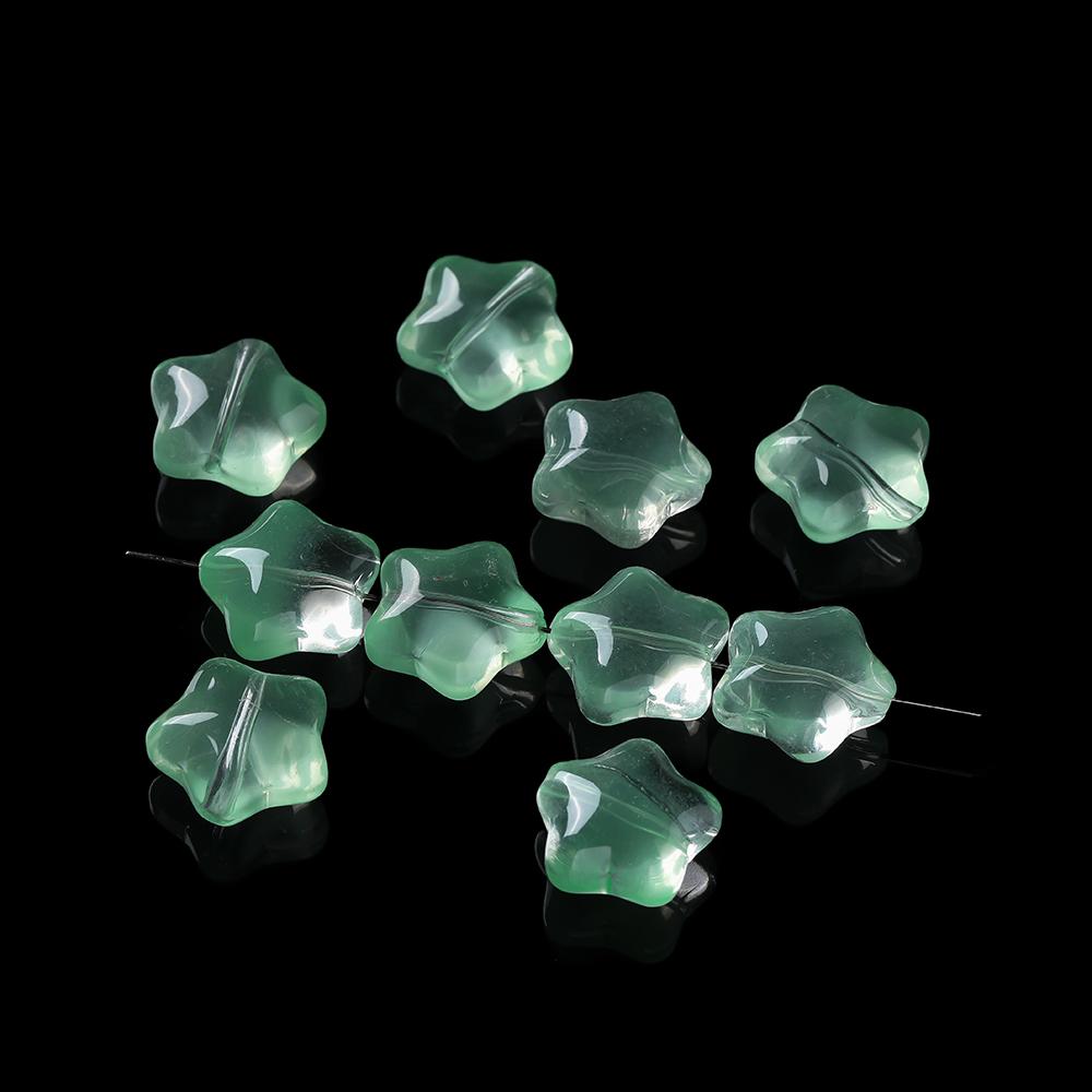 10pcs Colored Star Shaped Beads Glass Spacer Loose Beads for DIY Phone Chains Necklaces Bracelets Crafts Jewelry Making Findings