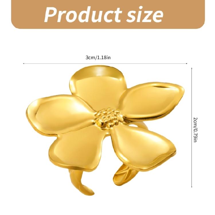 Opening Rings Flower Rings Hand Jewelry Fashion Rings Stainless Steel Adjustable Rings Suitable for Fashion Enthusiasts