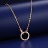 Love Mobius Ring Necklace Women's Fashion Light Luxury High-end Design Sense Love Double Ring Collarbone Chain