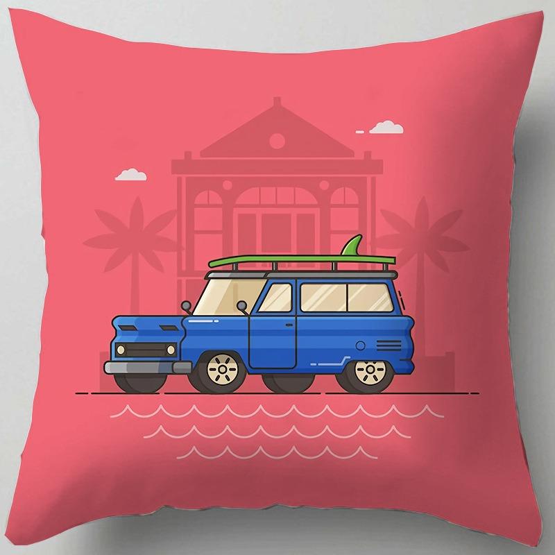 Outdoor Camping Scenery Pillow Case Retro Chair Lumbar Pillow Bedroom Window Sill Bay Window Cushion Cushion Lumbar Pillow
