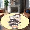 1pc Kpop Team4 Print Round Carpet Chair Round Carpet Suitable for Bedroom Living Room Home Decorative Carpet