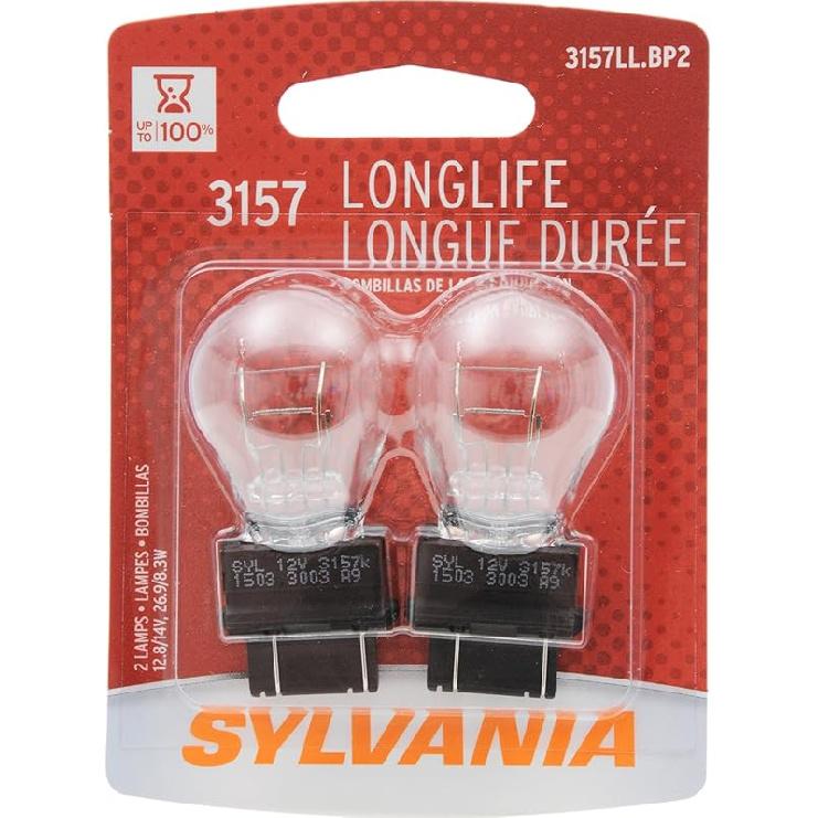SYLVANIA 1156 Long Life Miniature Bulb, (Contains 2 Bulbs) 3157