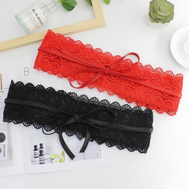 Robe Ceinture Large Nouée Sceau de Taille pour Femmes Sangle Décorative en Dentelle Extra Large