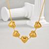 Waterproof Stainless Steel Heart Statement Necklace for Women, Non Tarnish 18k Gold Plated Party Jewelry