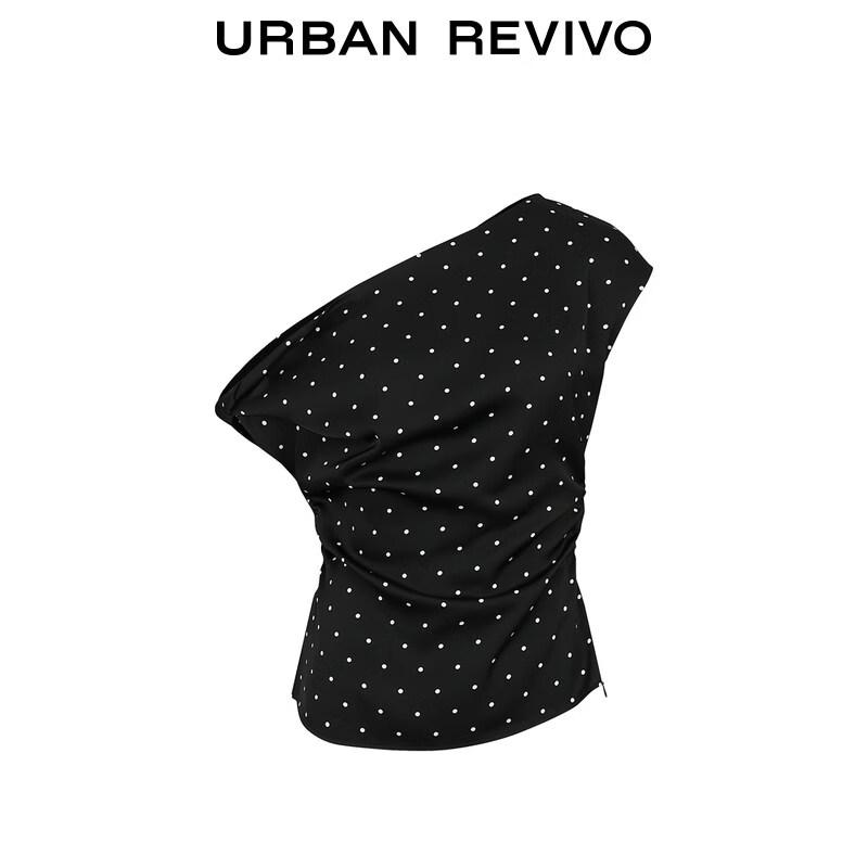 UR2026 Women's Retro Polka Dot Off-Shoulder Blouse