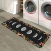 Moon Phase Floral Runner Rug Boho Wildflower Celestial Decor Carpet Non-Slip Nature Astronomy Long Floor Mat for Laundry Room