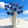 6 Pezzi Fiori Non-Ti-Scordar di Me in Ceramica Lavorati a Mano Blu Amore Artigianato Resistente allo Sbiadimento Decorazione Interno/Esterno Ornamento Artigianale per San Valentino