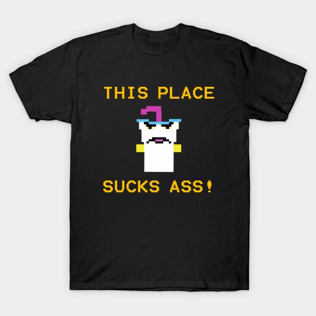 

Men Black Print T-shirt 8 Bit Shake No-Cut Transfer Paper Print Cotton Tshirt M
