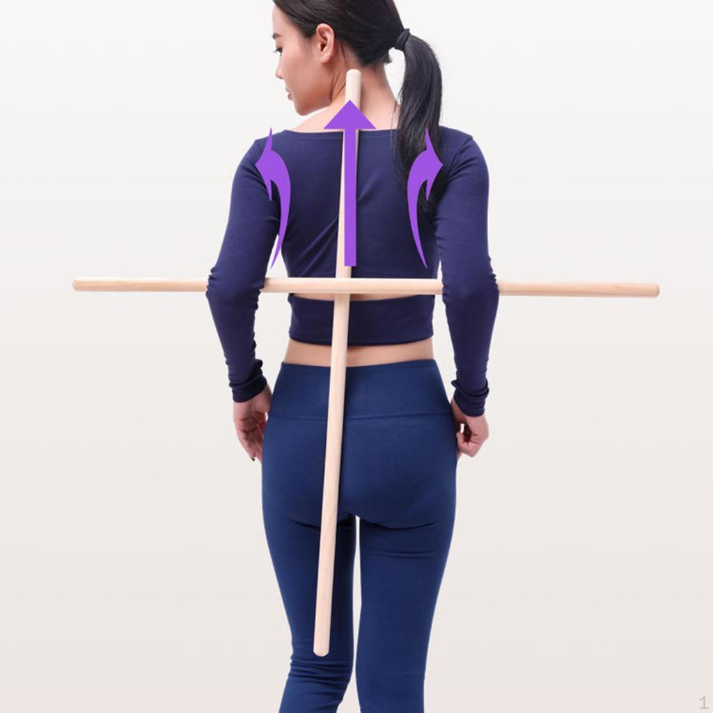 2x Yoga Stick Training Back Stretcher for Pilates Gymnasts Strength 50cm