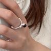 Foxanry Minimalist Copper Color Rings Party Jewelry For Women Korean Cute Creative Design Black Pendant Birthday Accessories
