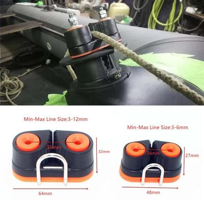 Durable Ball Bearings Nylon Rope Clamp Kayak Marine Hardware Fast Entry Cam Cleat with Leading Rings Boat Cleats