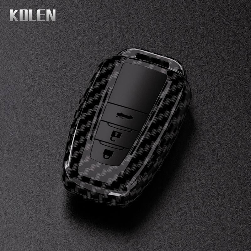 ABS Carbon Fiber Car Key Case Cover Shell For Toyota Prius Camry Corolla CHR C-HR RAV4 Land Cruiser Prado Protector Accessories
