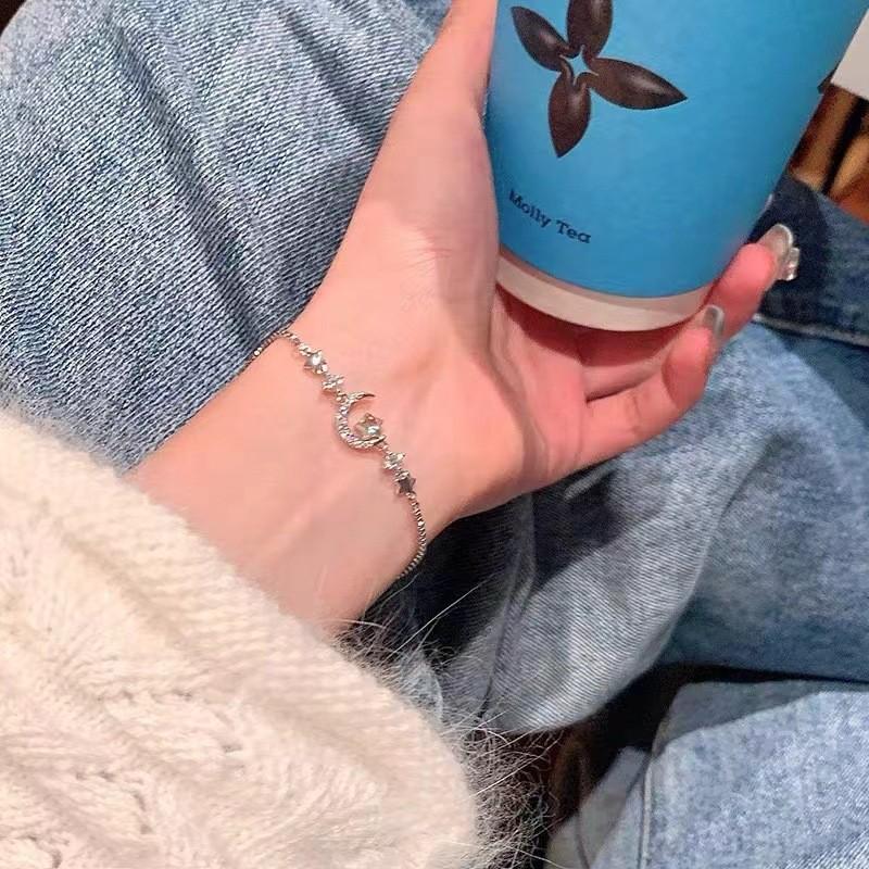 Sophisticated Star Moon Zircon Bracelet For Women Fashionable Jewelry Chic