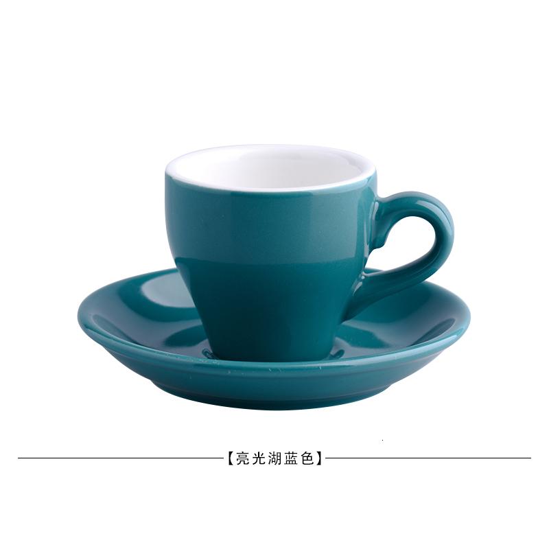80cc Coloured Cheap Thick Ceramic Espresso Cups Saucer Set Cafe Household Caffe Latte Expresso Strong Coffee Mugs Tray Wholesale