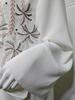 Elegant White Floral Embroidered Abaya Coat - Modern Middle Eastern Fashion