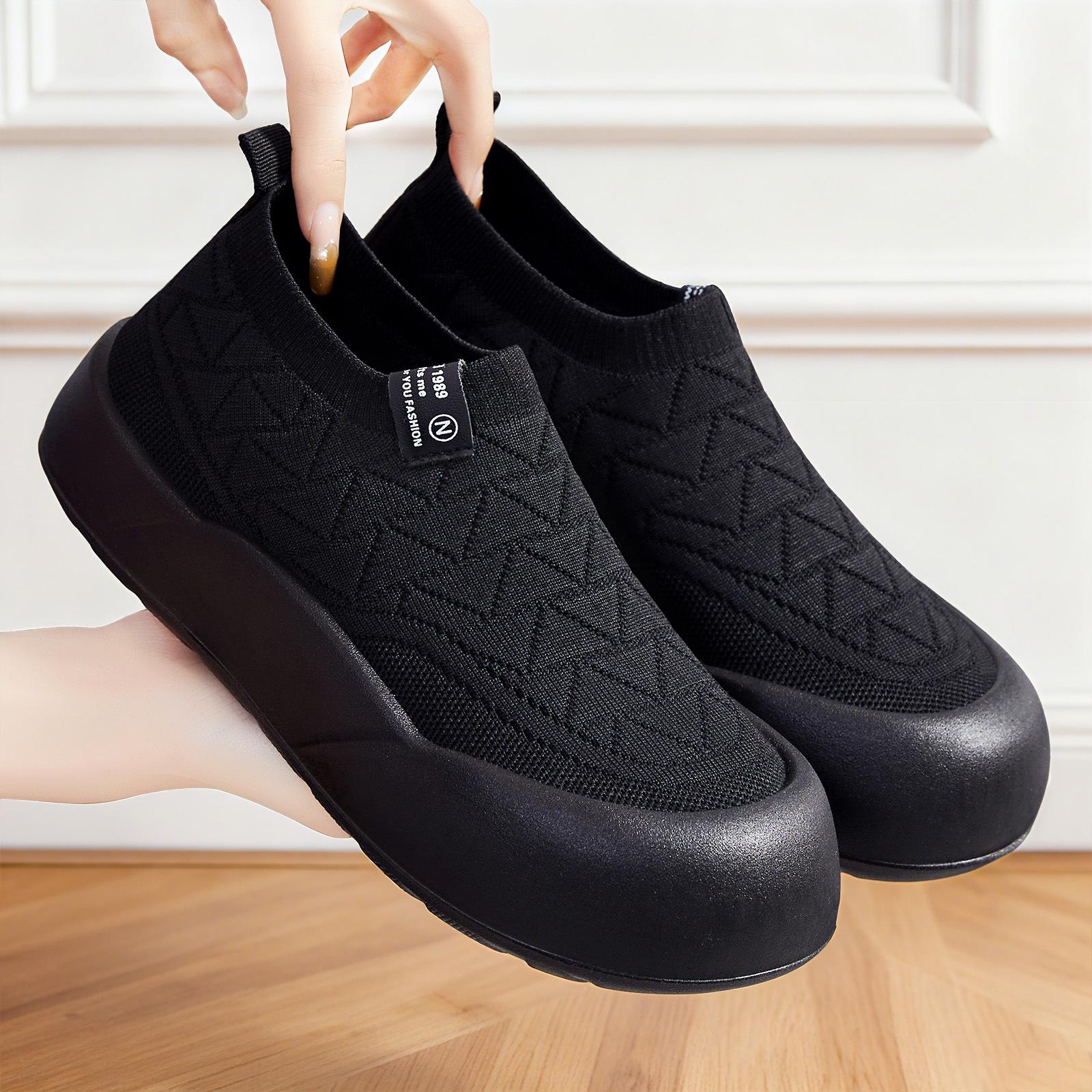 

Обувь женская обувь универсальная мягкая подошва мягкая поверхность платформа обувь для медсестер полиуретан удобная обувь для мам одна педаль повседневная обувь 36