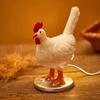 1PC Neue Kreative Harz Handwerk Simulation Weiß Legen Huhn Nacht Licht Kopf Neuheit Schlafzimmer Hause Ornament