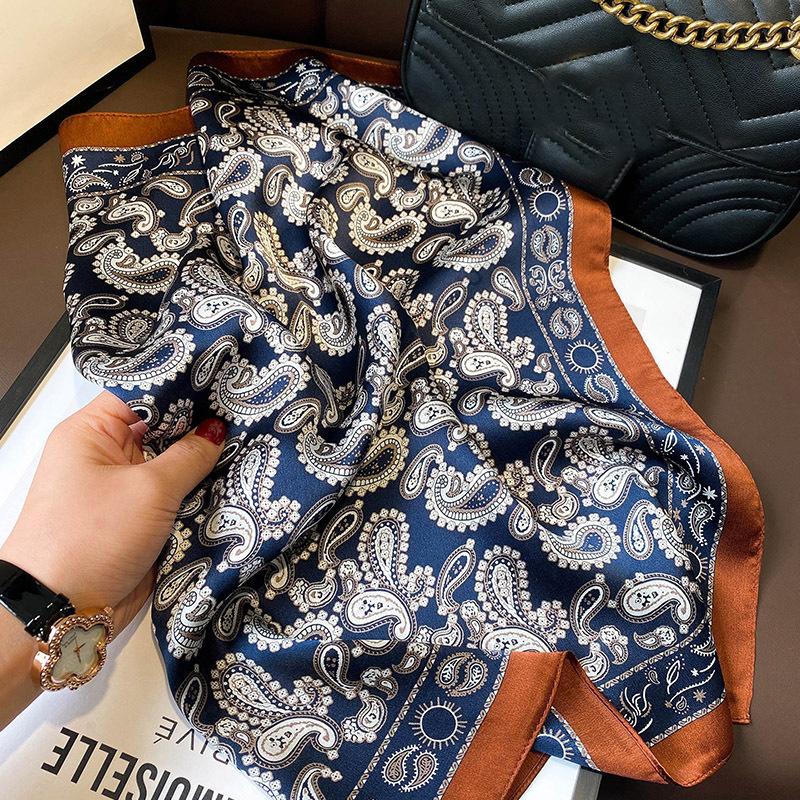 53x53cm 100% Maulbeerseide Schal Luxus Quadratisches Haarband Elegantes Kopftuch Halstuch Sonnenschutz Schal für Damen