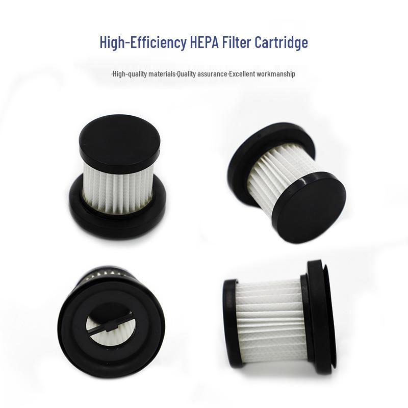 Washable HEPA Filter Cartridge for Car Vacuum Cleaner with Multiple Accessories.