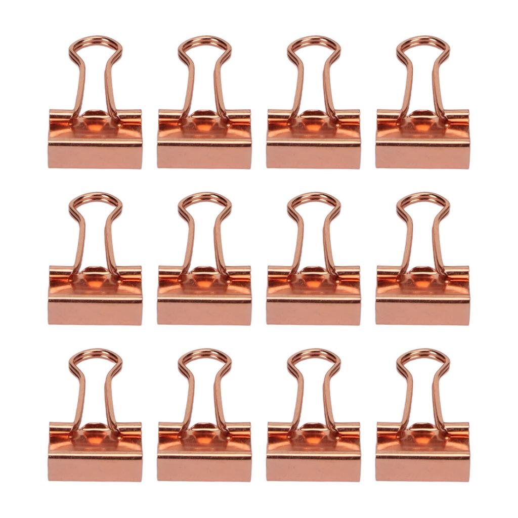 Clips Metal Hollow Long Tail Small Paper Clamps for Documents Tickets Gold 12pcs