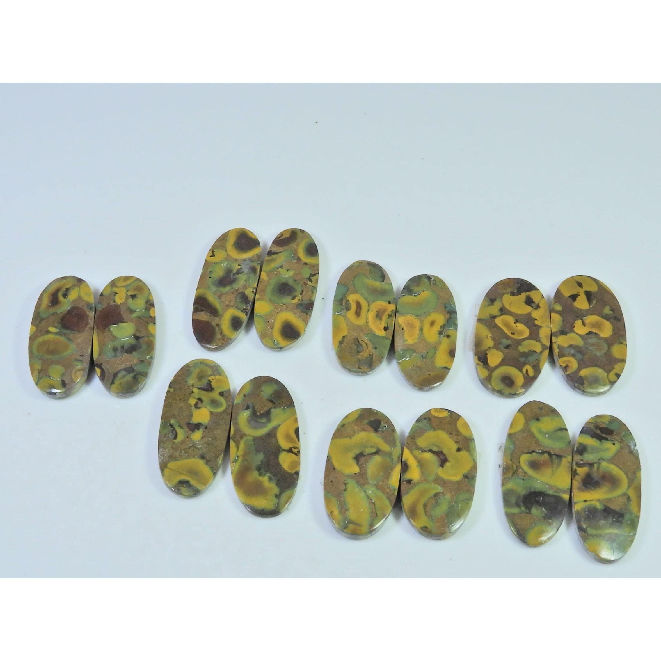 

165Cts. Natural Fruit Jasper Matched Pair Oval Loose Gemstone 07Pair Lot C-2179