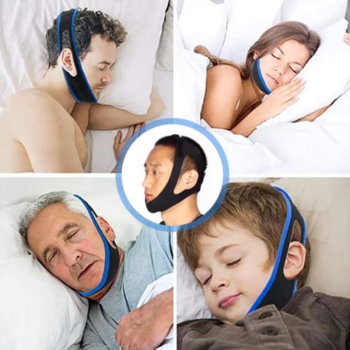 Anti-Snoring Chin Support, Snoring Relief Device, Mouth Breathing Prevention Device, Nasal Breathing Support, Adjustable, Breathable Mesh, Washable, U