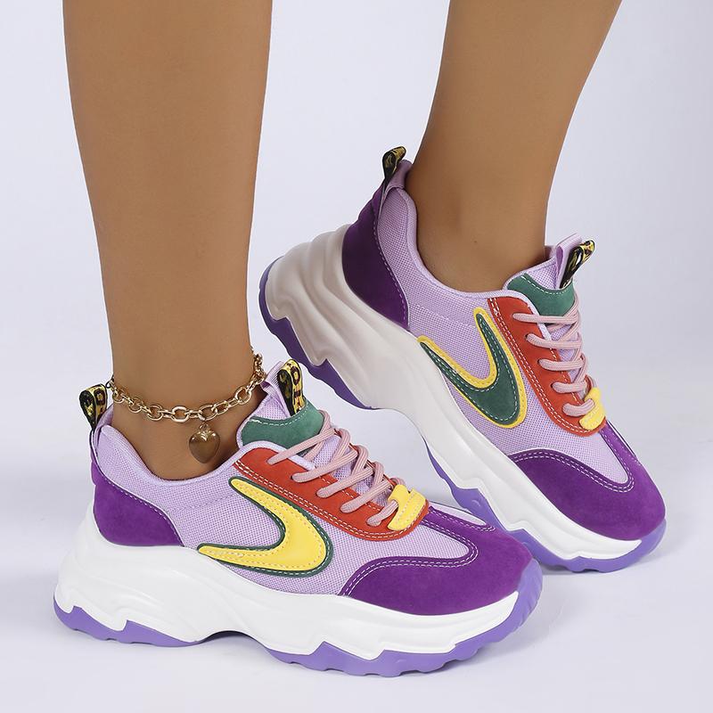 Women Sneakers Retro Running Shoes Casual Leather Fabric Breathable Loafers Height Increased Platform Sneakers Women