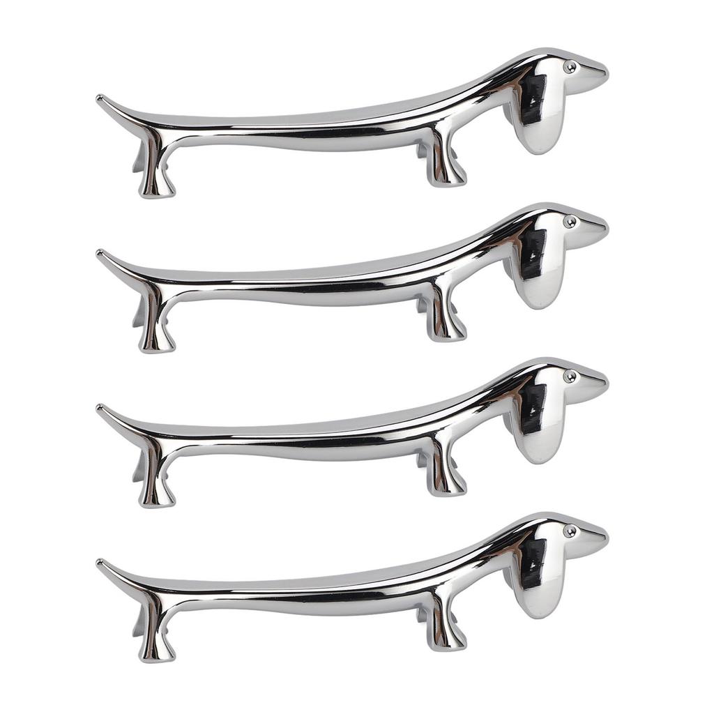 4PCS Cutlery Rest Silver Chopstick Stand Electroplated Polished Zinc Alloy Animal Shape Versatile Holder Rack for Fork Spoon