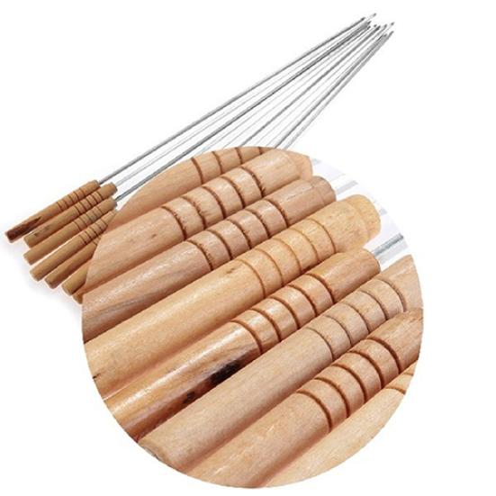 10 Stück BBQ Grill Bratnadel Bratwerkzeuge Brochette Zange Kebab Spieße