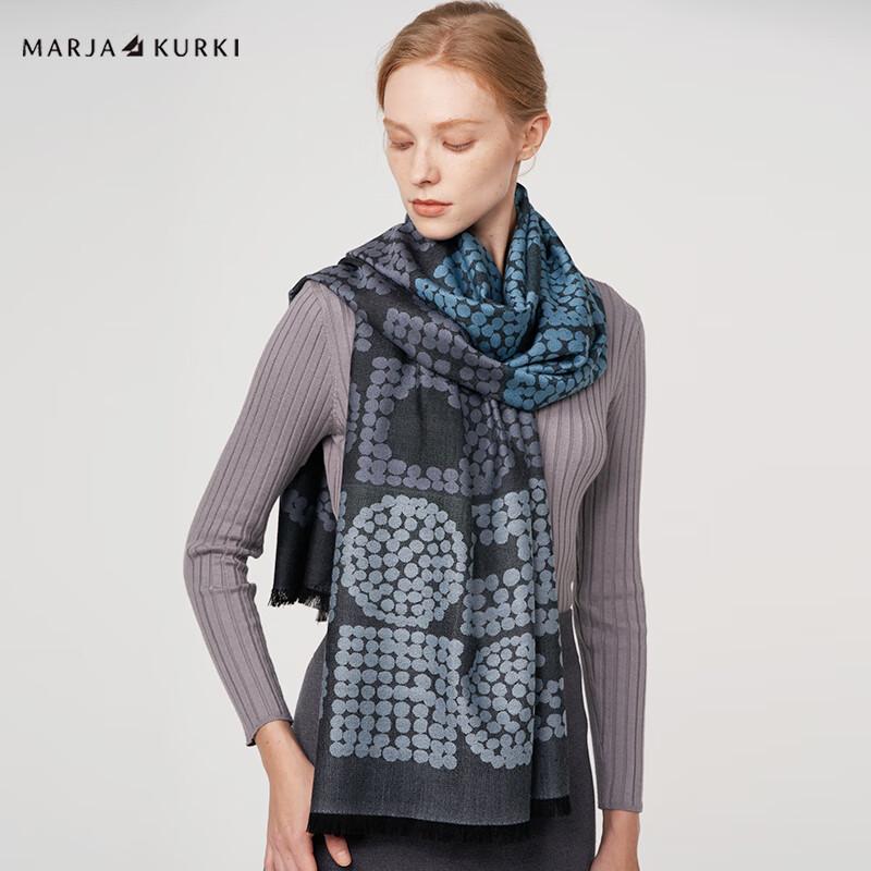 

Женский жаккардовый шарф из тонкой шерсти MARJA KURKI