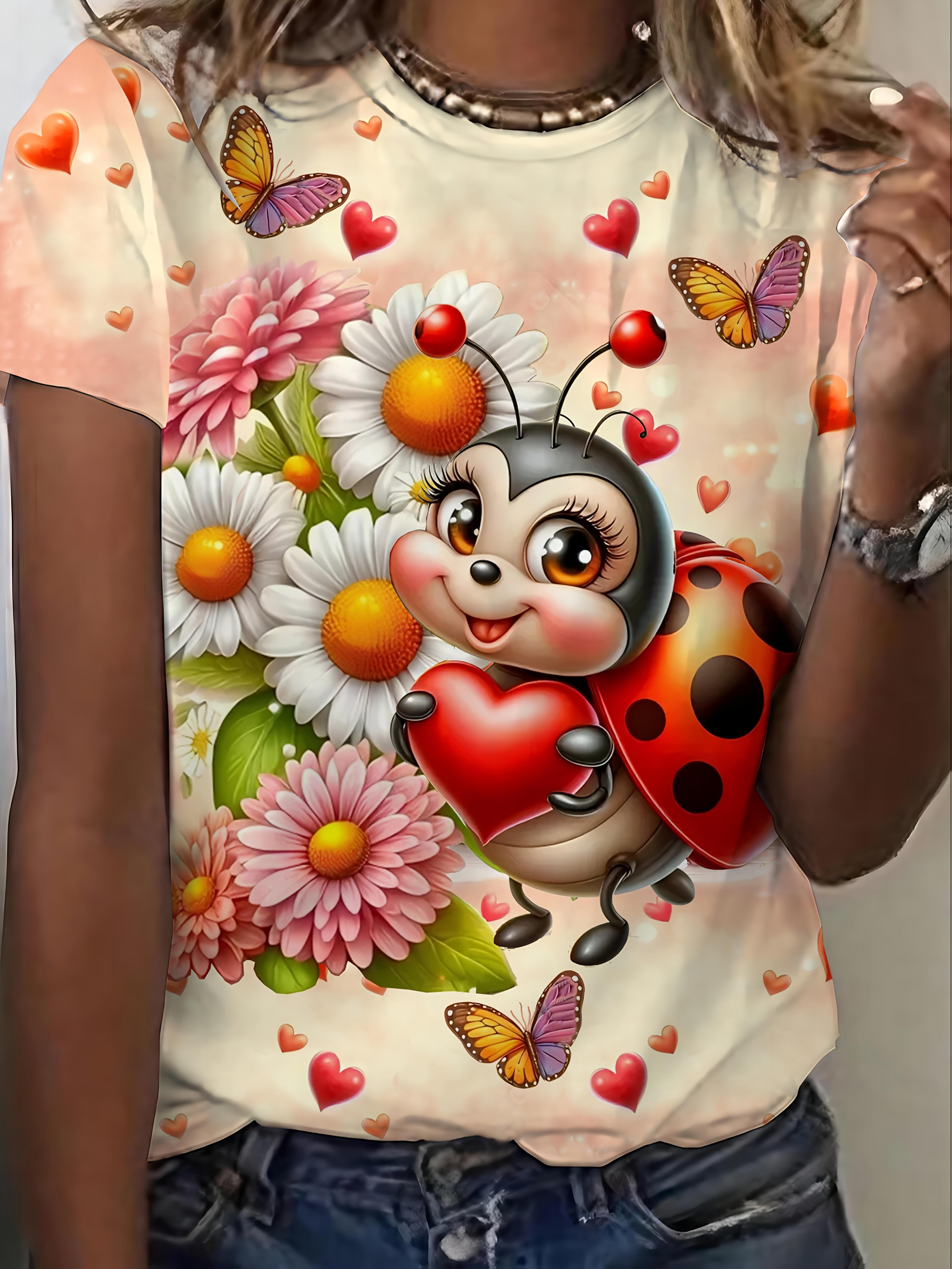 

Lovely Ladybird with Seven Stars ALL Season Fashion Factory Direct Women S T-Shirt New 3D Print Short Sleeve Crew Neck Casual Top for Women S Clothing XS дубильная кора