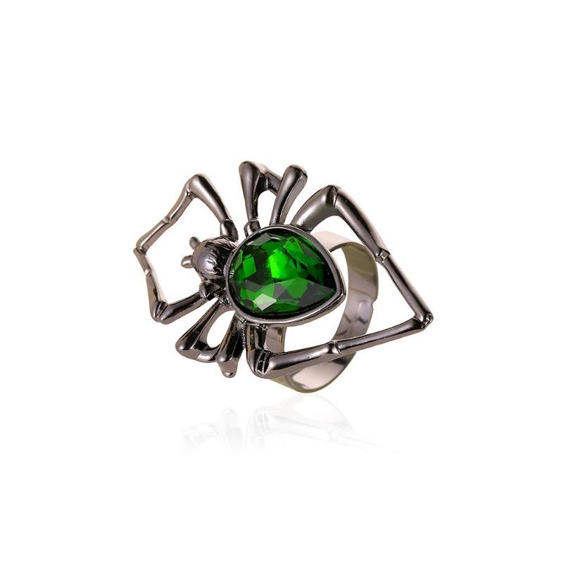 Ring For Women Gothic Punk Vintage Spider Ring Exaggeration Animal Finger Men's Adjust Hiphop Party Halloween Jewelry Decoration