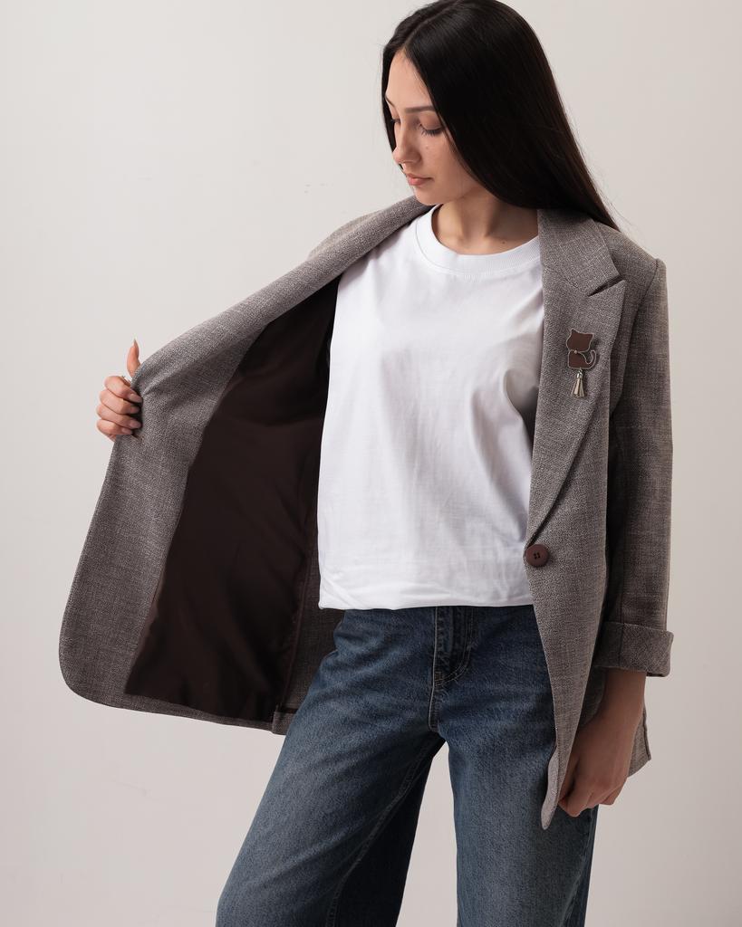 Пиджак женский PIZARA 7174 36 серо-коричневый