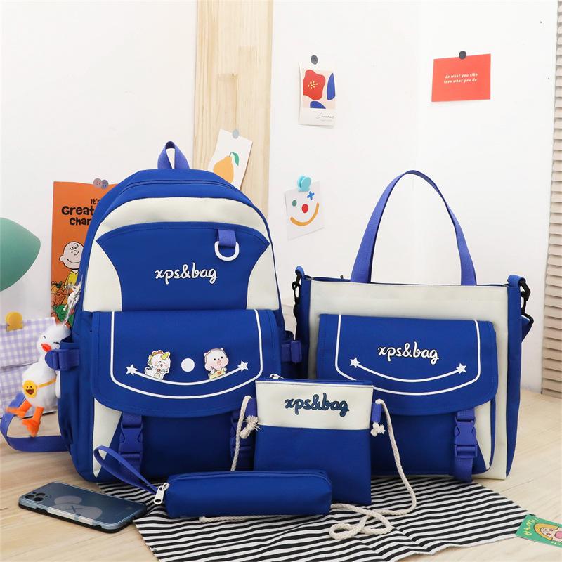 4 Pcs Set Pupil Schoolbags for Girls Grade 3 6 Lightweight Children Tutoring Bag Cute Cartoon Junior High School Teenager Girl Backpack