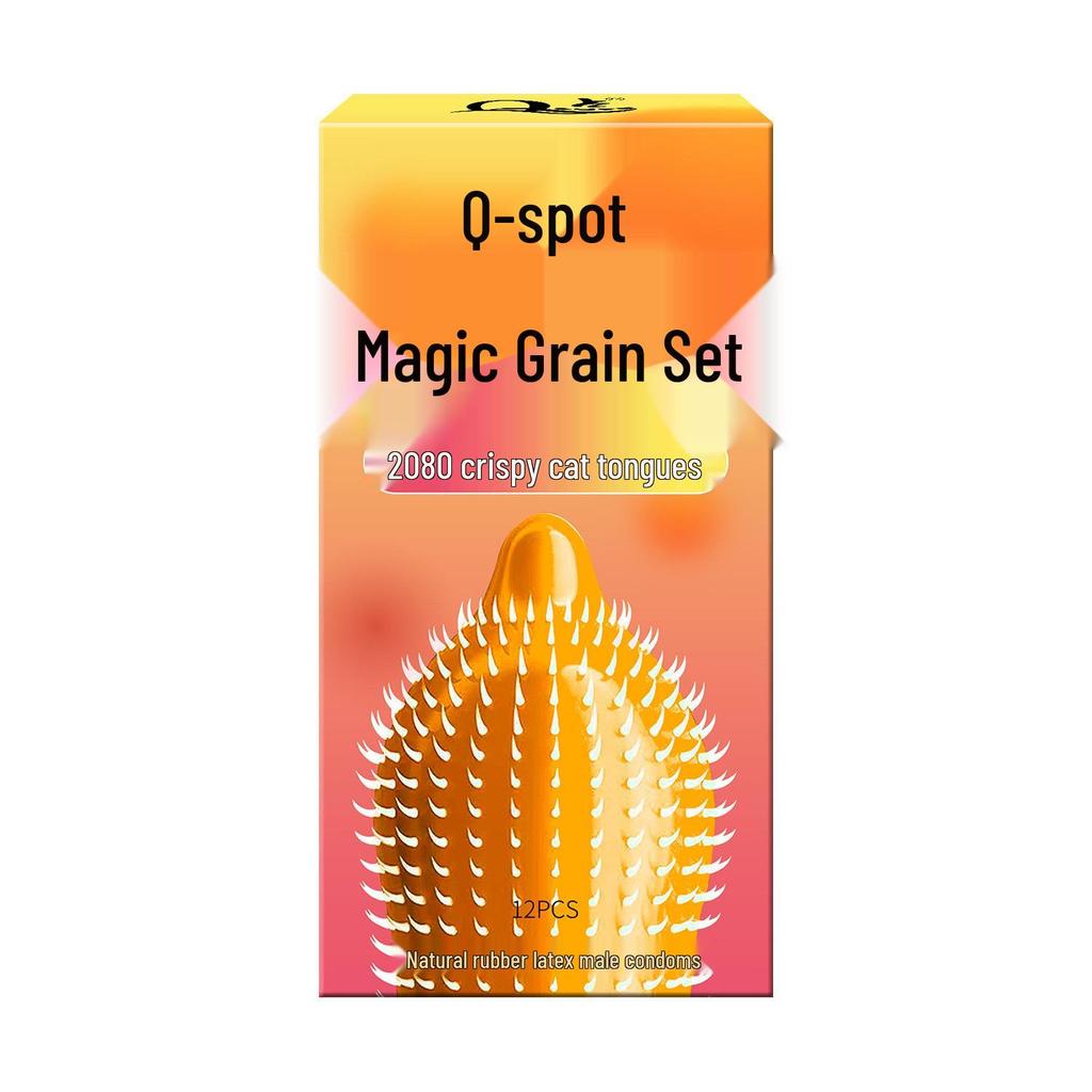 Ultra-Thin Large Particle Clitoral Stimulation Condoms - Long-Lasting Wolf Teeth Design