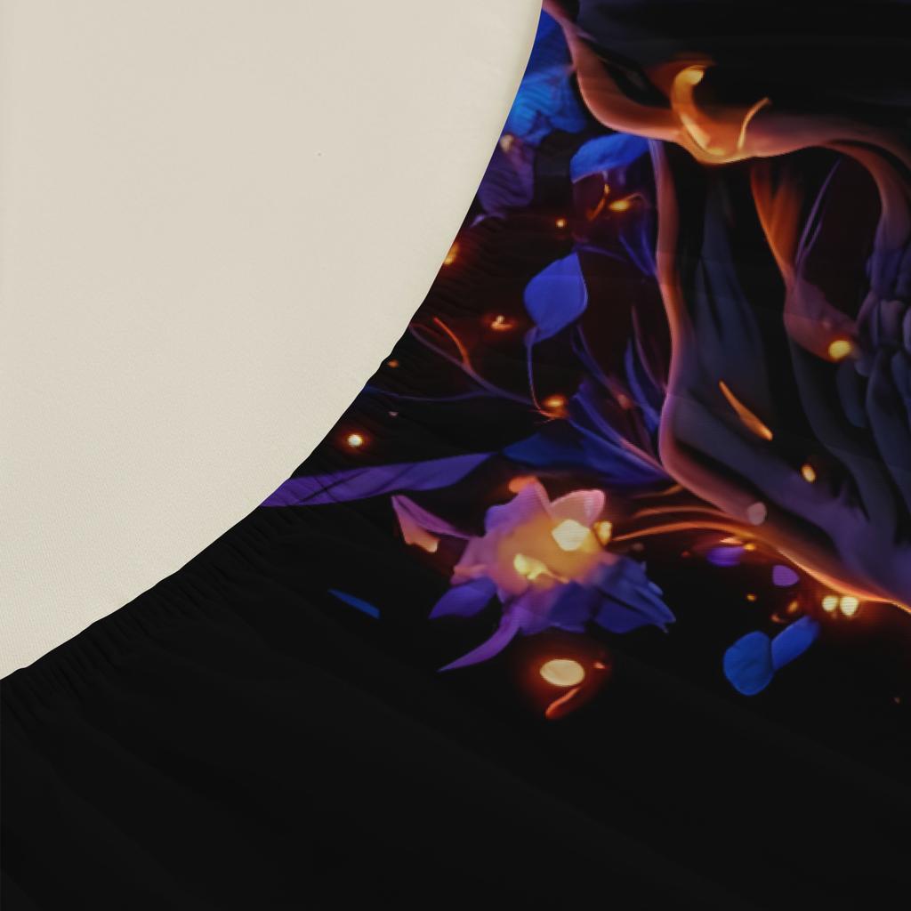 1pc Gothic Purple Skull Print Fitted Sheet 100% Polyester Durable Bedding Set Sheet for Home Bedroom Decoration Birthday Gift