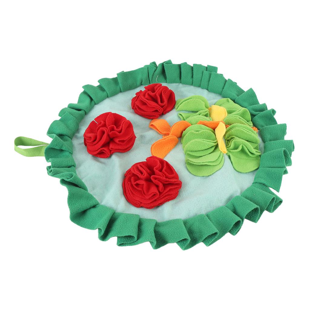 Three Red Flowers Pattern Rabbit Foraging Mat Rabbits Snuffle Mat Interactive Nosework Feeding Mat for Pets