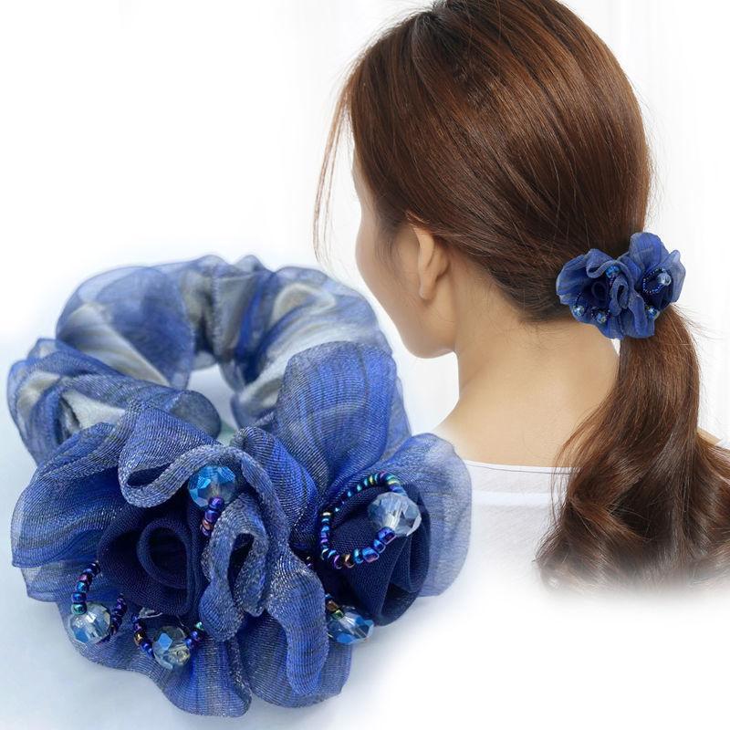 Elegant Mesh Hair Tie with Sparkling Rhinestones, High-End Luxury Hair Accessory for Women, 2025 Style