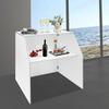Modern White Foldable & Portable Bar Cabinet with Aluminum Trim for Parties, Events, BBQs - Lightweight & Sturdy Display Cabinet